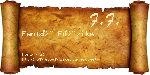 Fantó Füzike névjegykártya